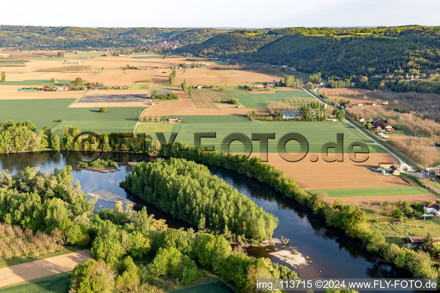 Aerial photograpy of Allas-les-Mines in the state Dordogne, France