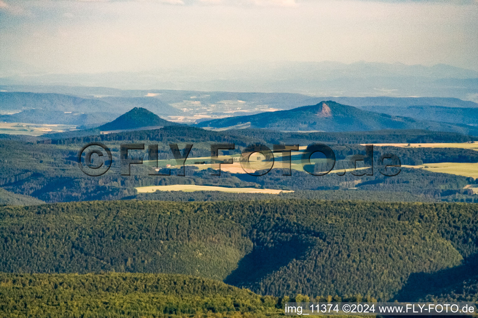 Volcanoes and crater landscape of Hohentwiel and Hohenneufen in the district Hohentwiel in Singen (Hohentwiel) in the state Baden-Wurttemberg