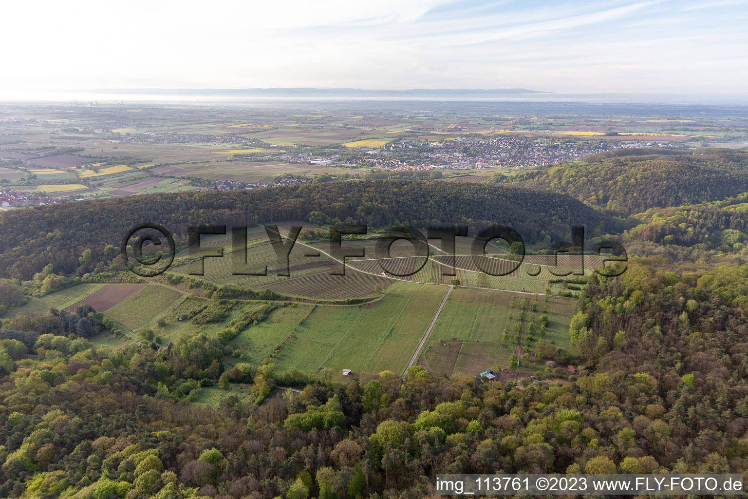 Aerial photograpy of Haardtrand-Wolfsteig in Pleisweiler-Oberhofen in the state Rhineland-Palatinate, Germany