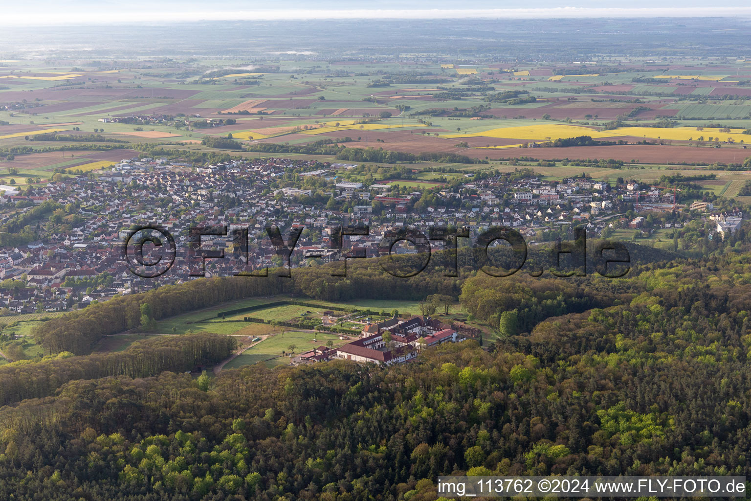 Bad Bergzabern in the state Rhineland-Palatinate, Germany seen from above