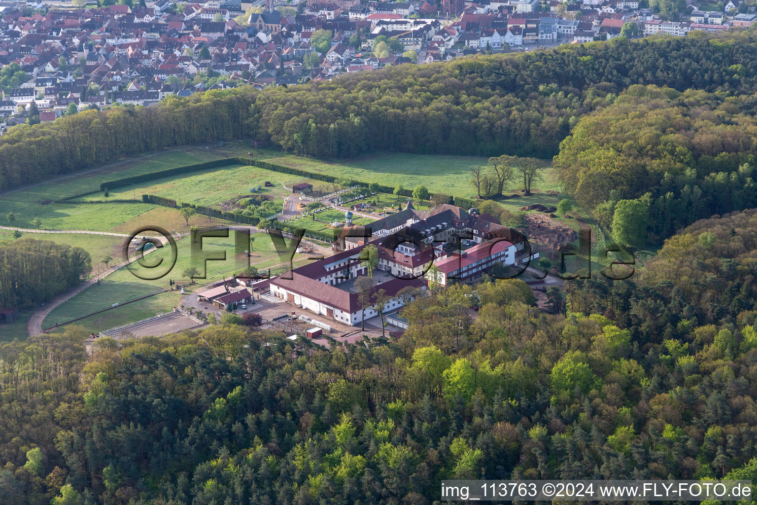 Bad Bergzabern in the state Rhineland-Palatinate, Germany from the plane