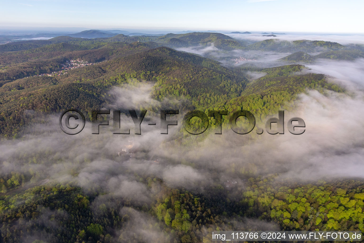 Drone recording of Bad Bergzabern in the state Rhineland-Palatinate, Germany