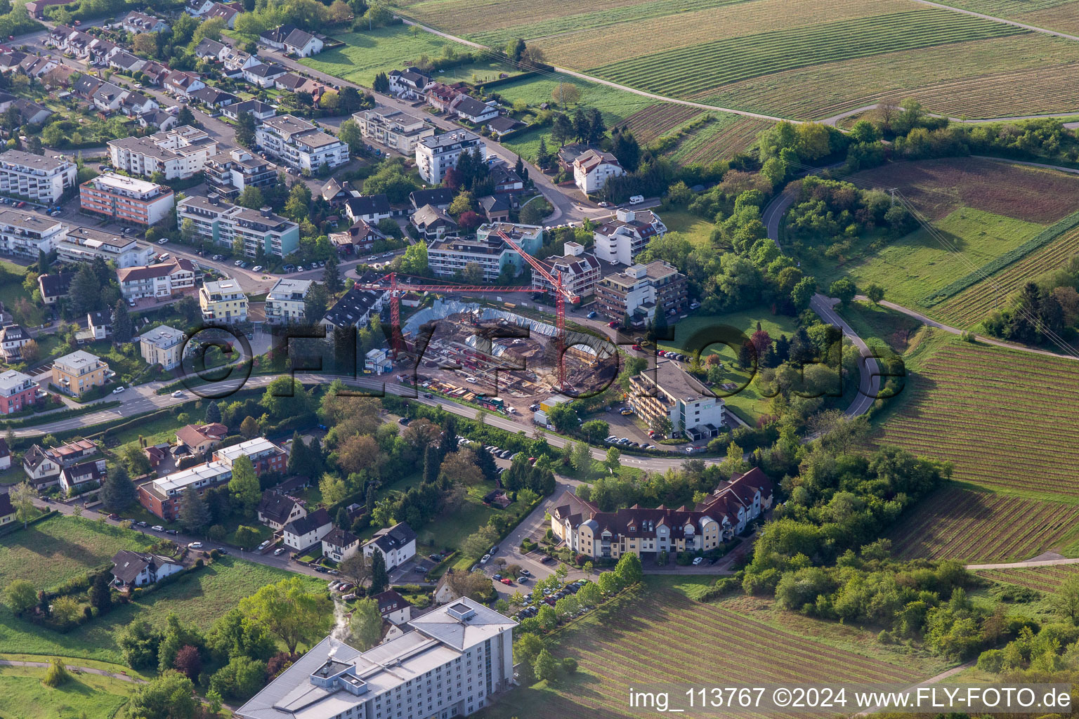 Drone image of Bad Bergzabern in the state Rhineland-Palatinate, Germany