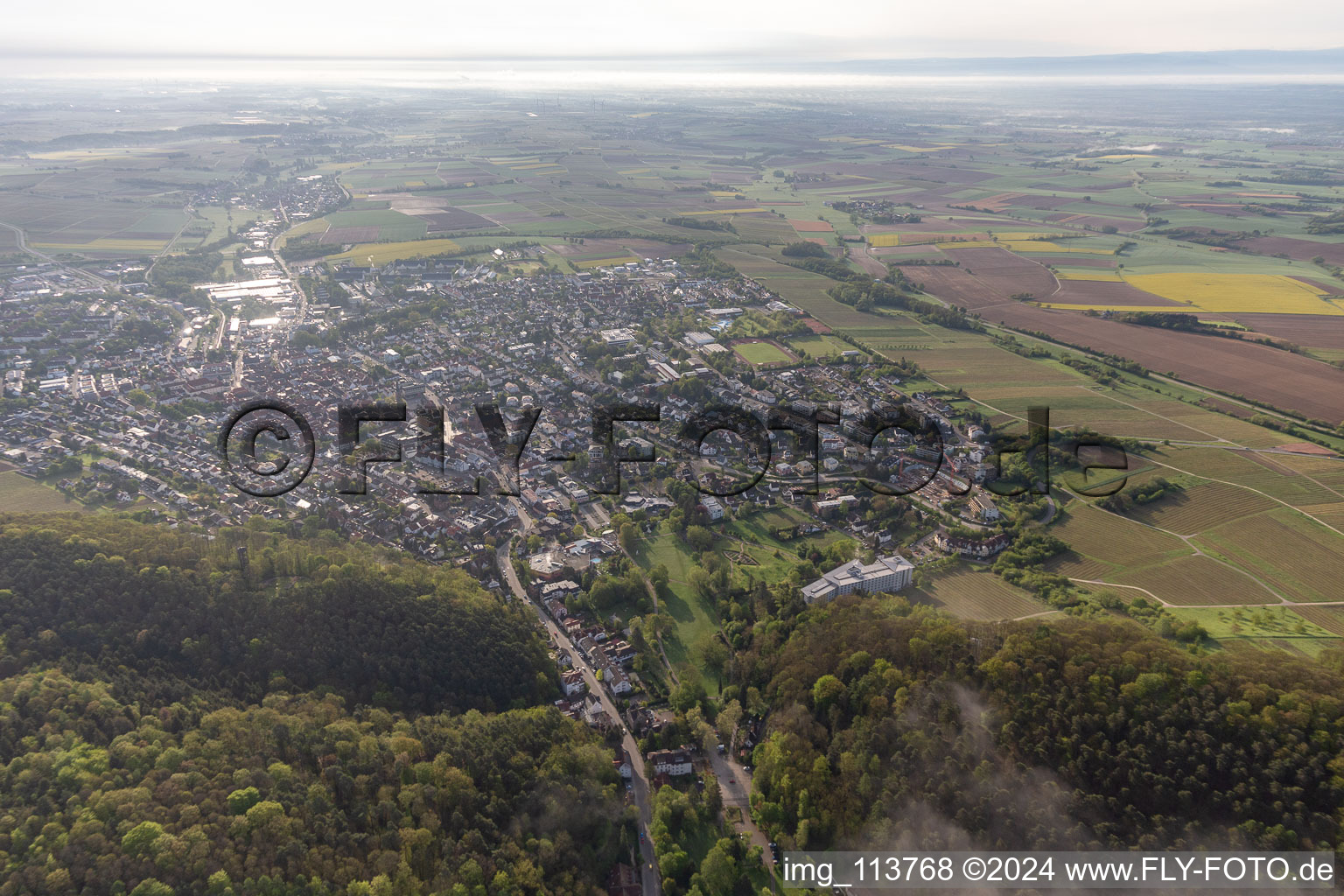 Bad Bergzabern in the state Rhineland-Palatinate, Germany from the drone perspective