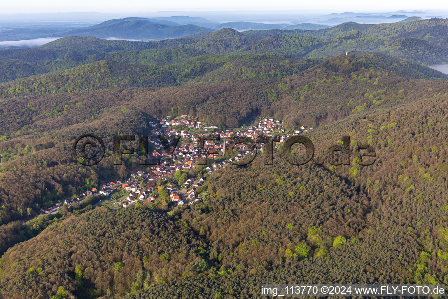 Dörrenbach in the state Rhineland-Palatinate, Germany from the drone perspective