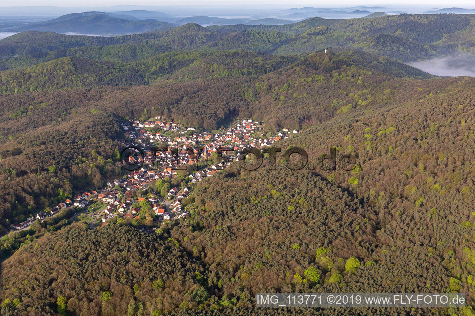 Dörrenbach in the state Rhineland-Palatinate, Germany from a drone