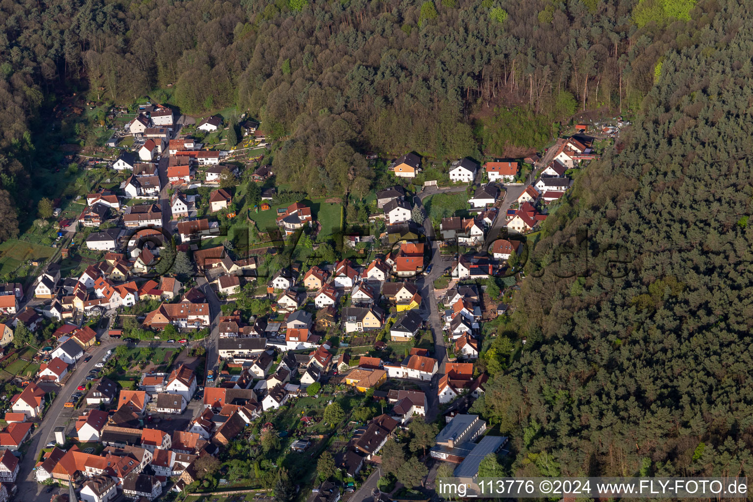 Dörrenbach in the state Rhineland-Palatinate, Germany from above