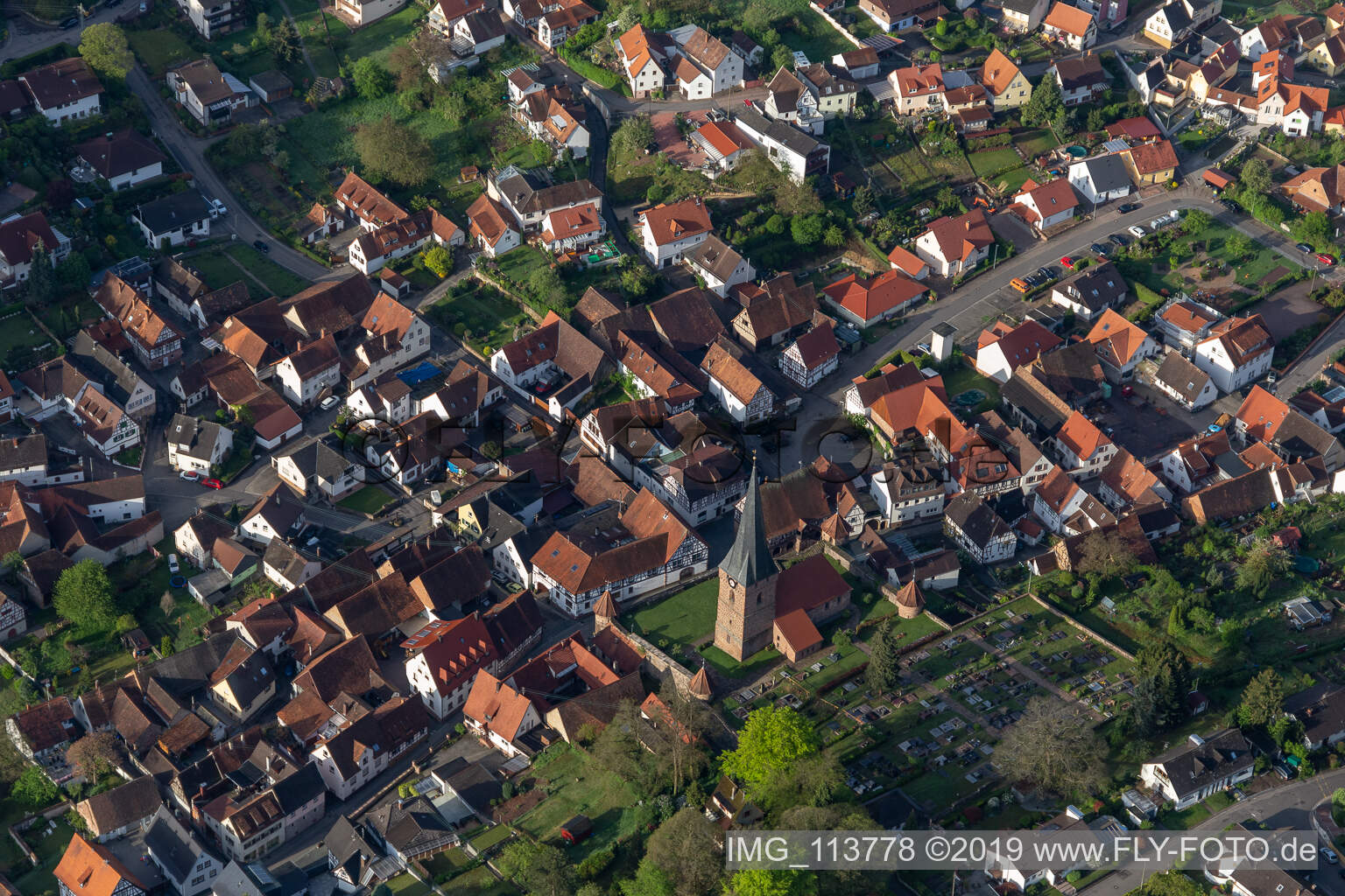 Dörrenbach in the state Rhineland-Palatinate, Germany out of the air