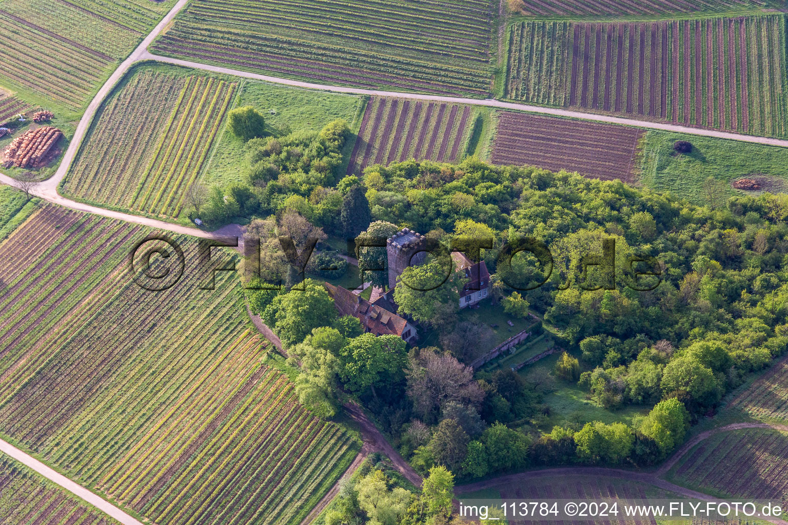 Wissembourg in the state Bas-Rhin, France from a drone