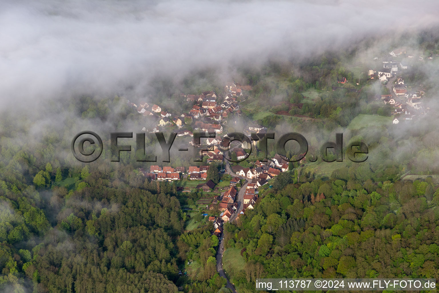 Aerial photograpy of Wissembourg in the state Bas-Rhin, France