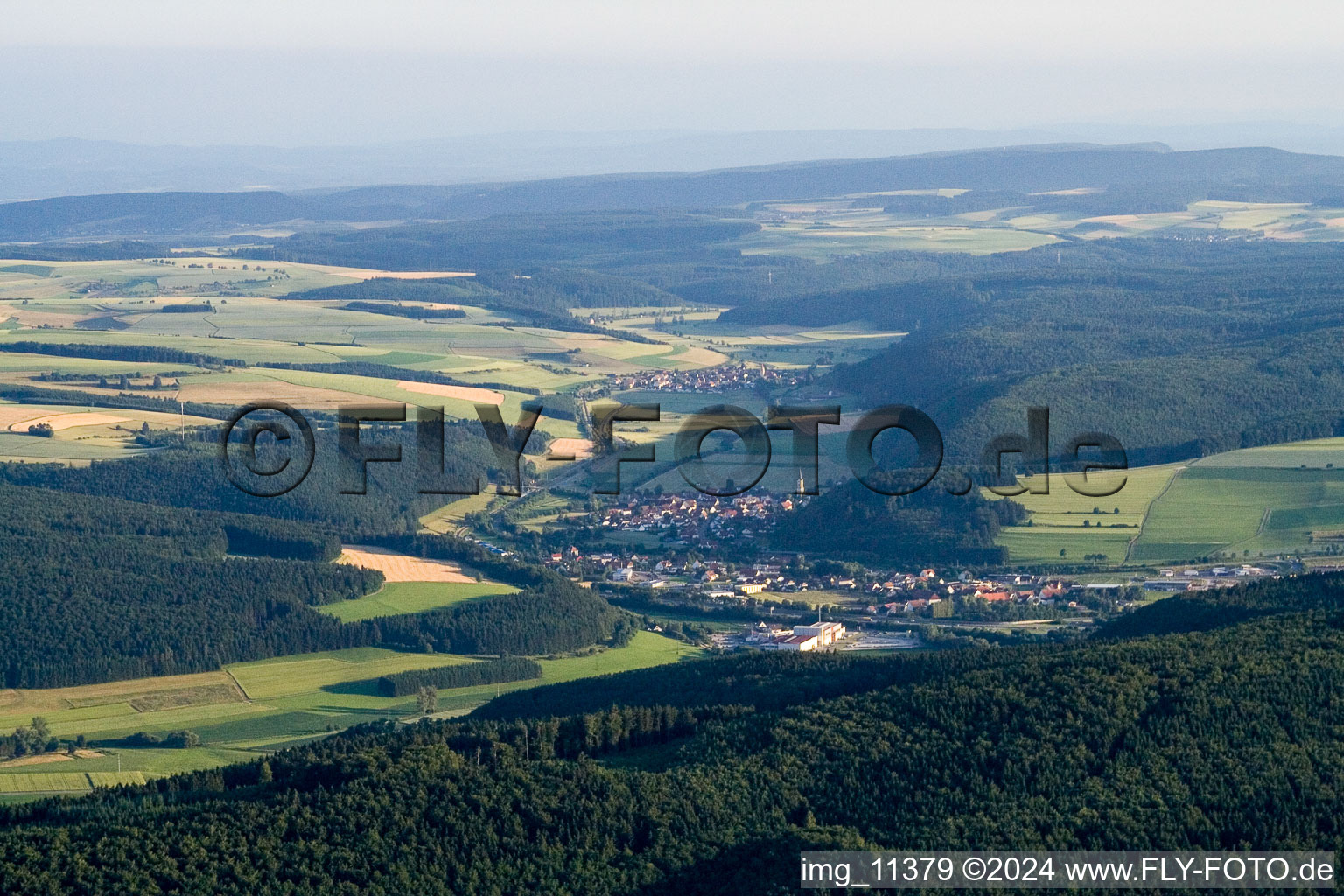 Geisingen in the state Baden-Wuerttemberg, Germany seen from above