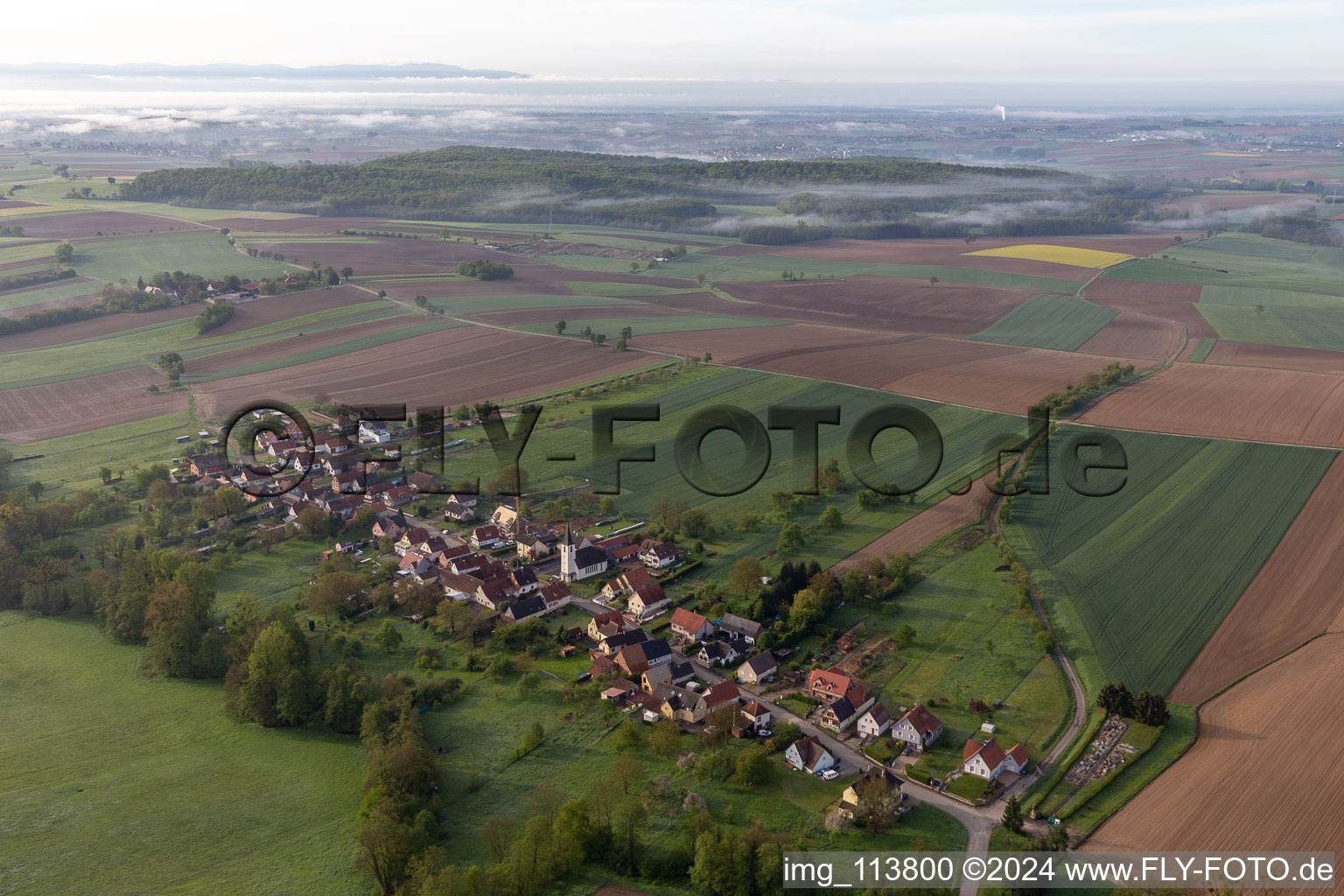 Oblique view of Cleebourg in the state Bas-Rhin, France