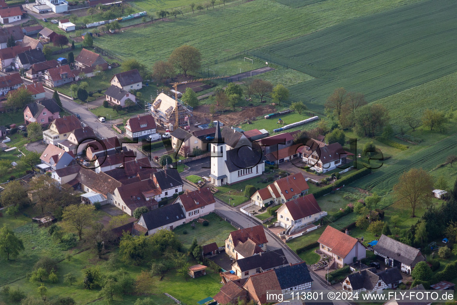 Aerial photograpy of Bremmelbach in the state Bas-Rhin, France