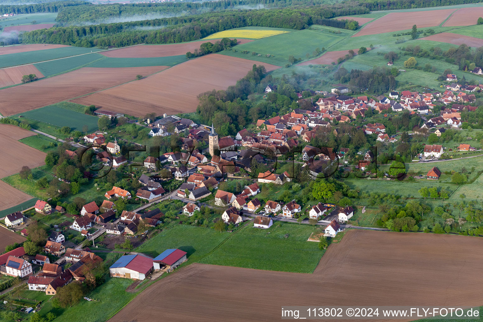 Aerial photograpy of Drachenbronn-Birlenbach in the state Bas-Rhin, France