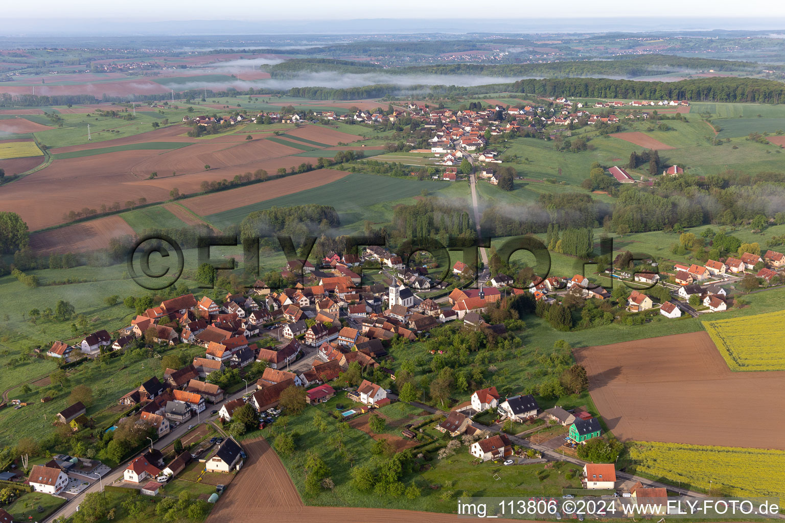 Oblique view of Keffenach in the state Bas-Rhin, France