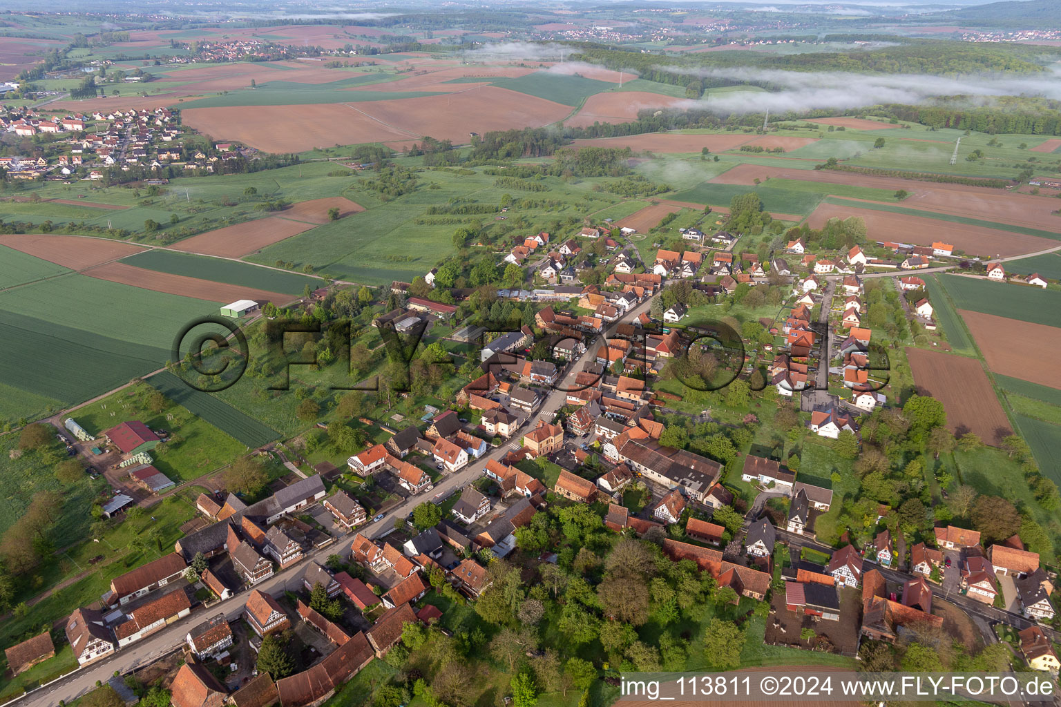 Drone image of Retschwiller in the state Bas-Rhin, France