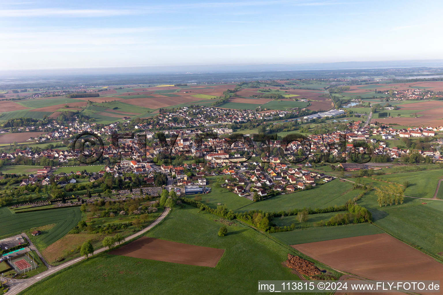 Drone image of Soultz-sous-Forêts in the state Bas-Rhin, France