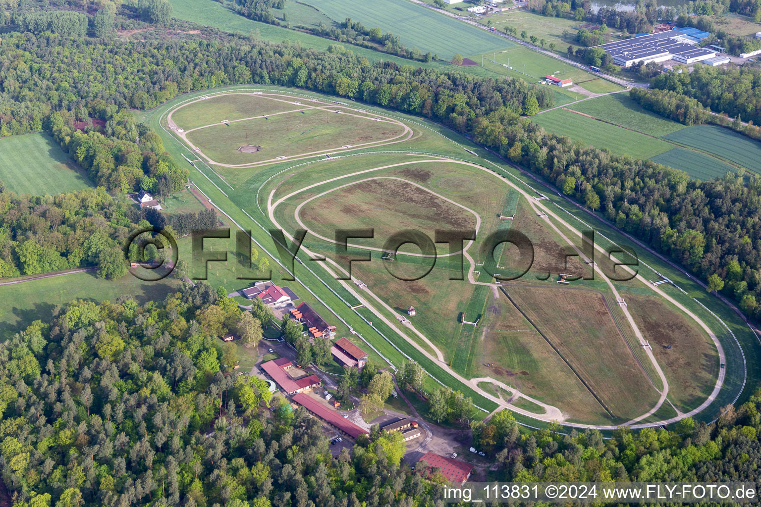 Racetrack trotting Hippodrome de la hardt in Wissembourg in Grand Est, France