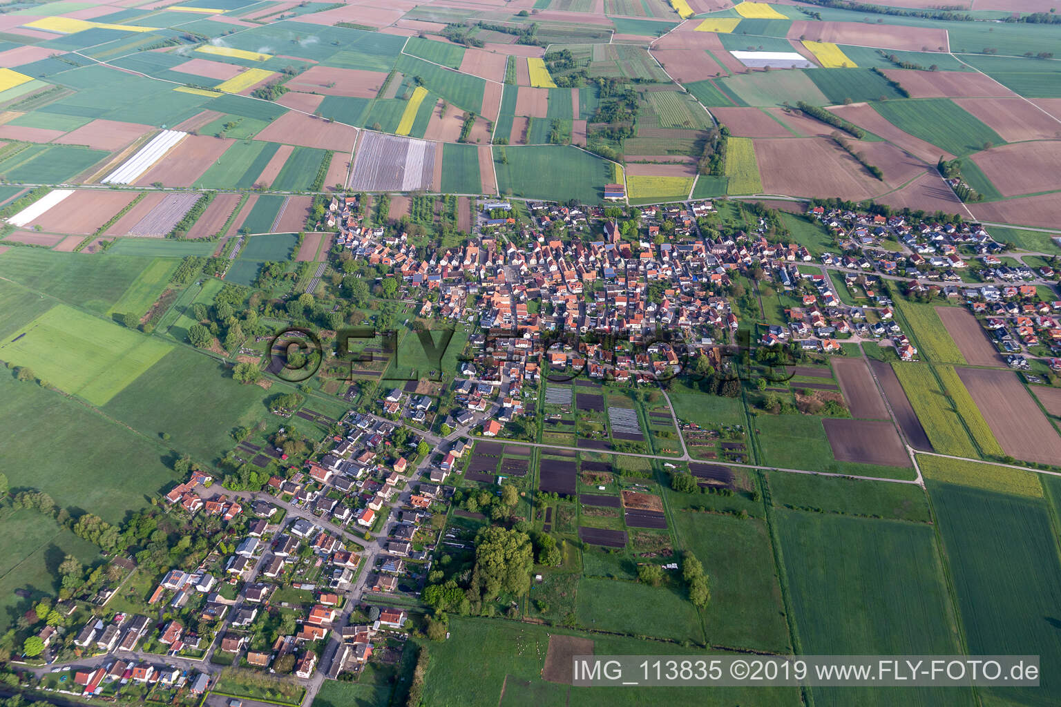 Kapsweyer in the state Rhineland-Palatinate, Germany viewn from the air