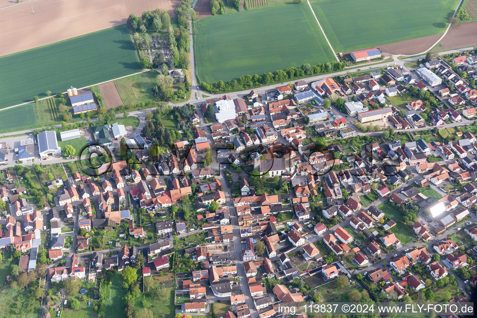 Bird's eye view of Steinfeld in the state Rhineland-Palatinate, Germany