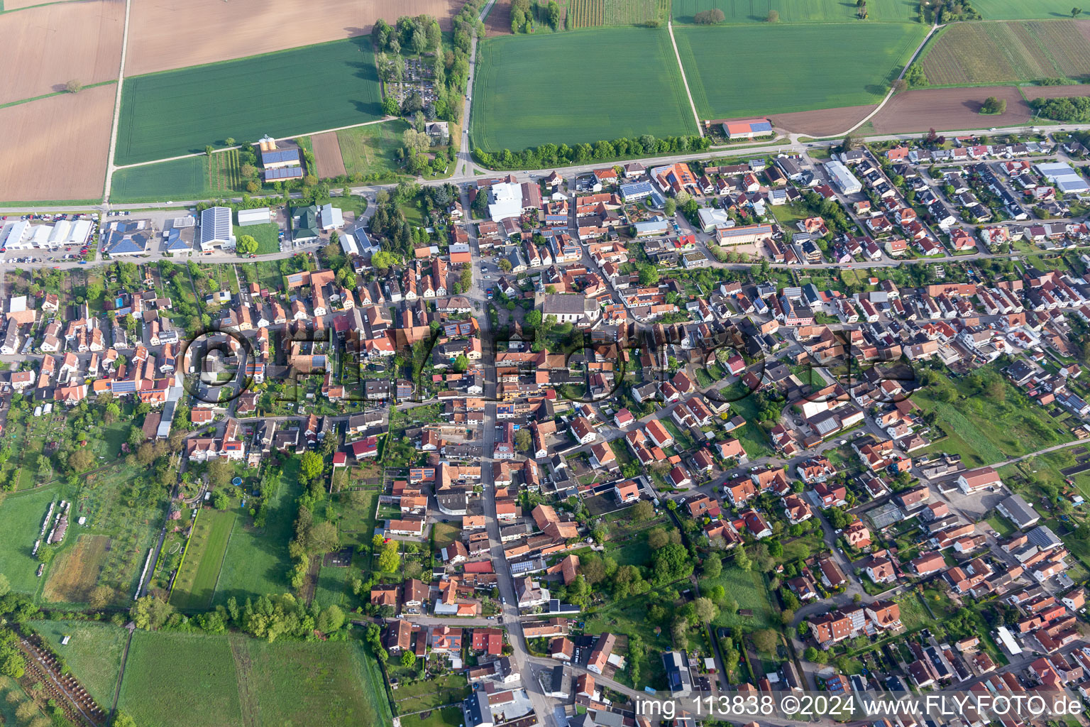 Steinfeld in the state Rhineland-Palatinate, Germany viewn from the air