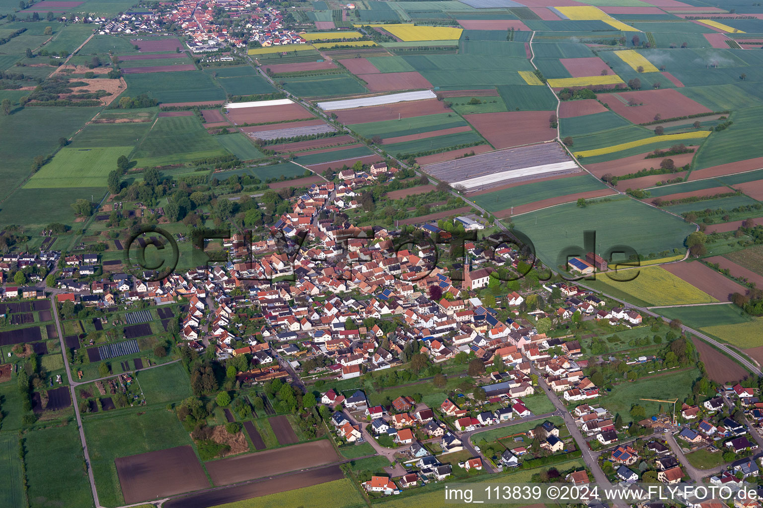 Drone recording of Steinfeld in the state Rhineland-Palatinate, Germany