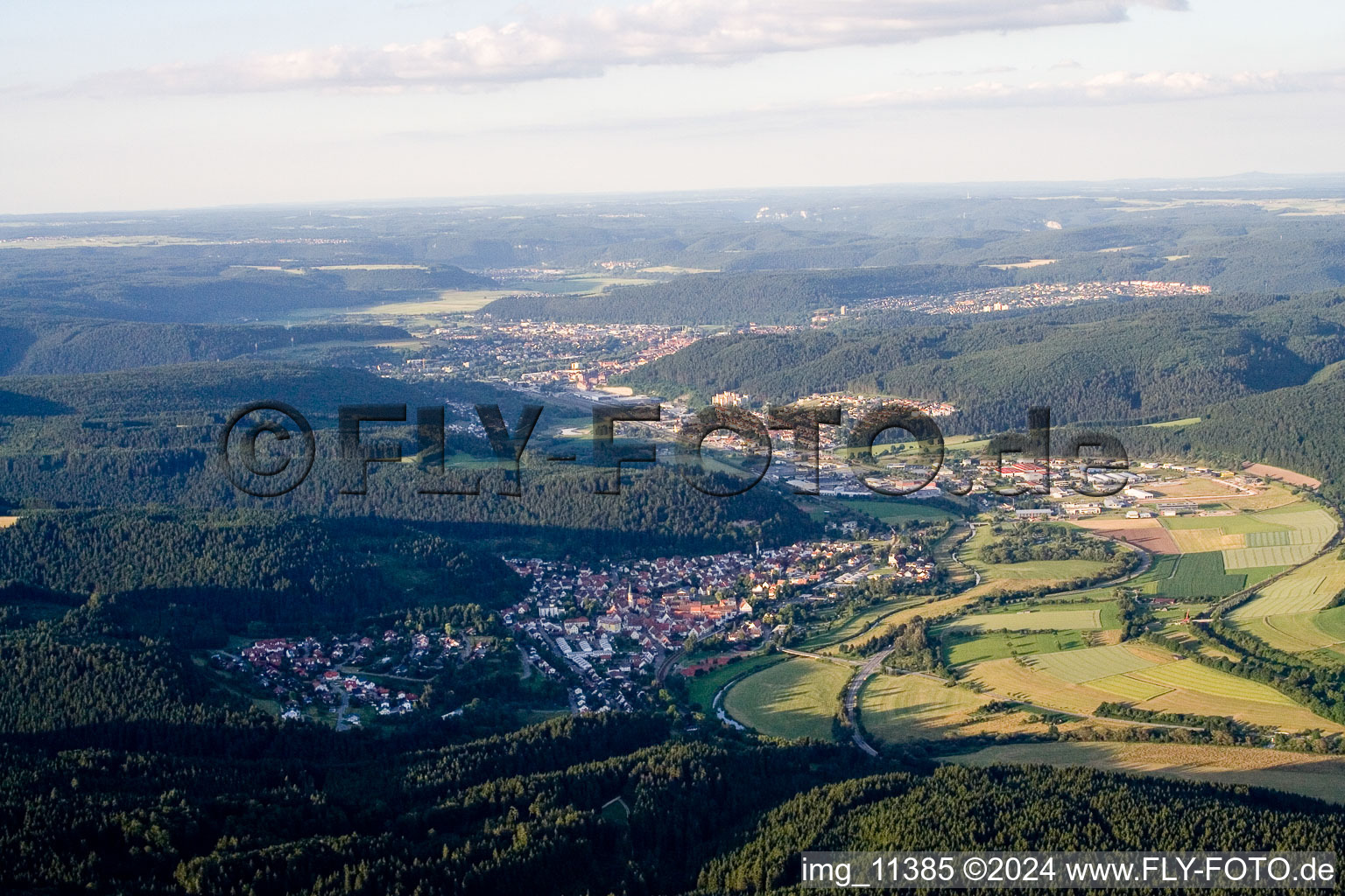 Drone recording of Immendingen in the state Baden-Wuerttemberg, Germany