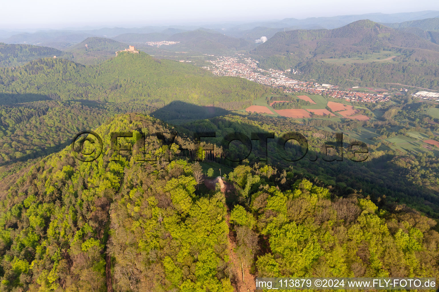 Aerial photograpy of Hohenberg Tower in Birkweiler in the state Rhineland-Palatinate, Germany