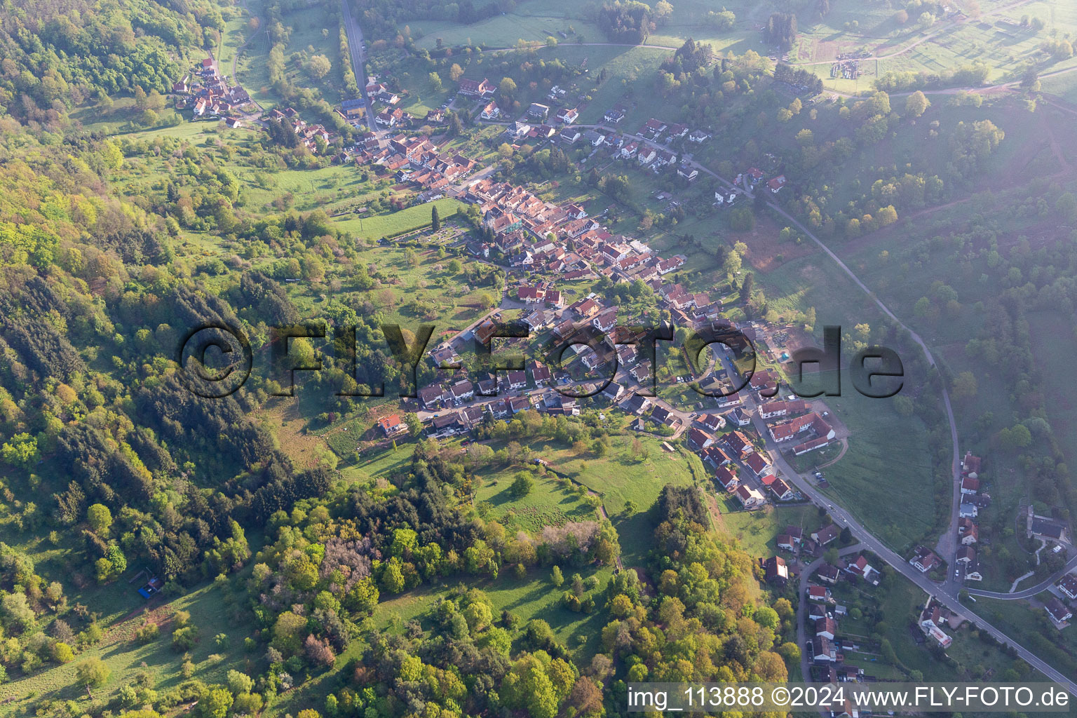 Dernbach in the state Rhineland-Palatinate, Germany seen from above