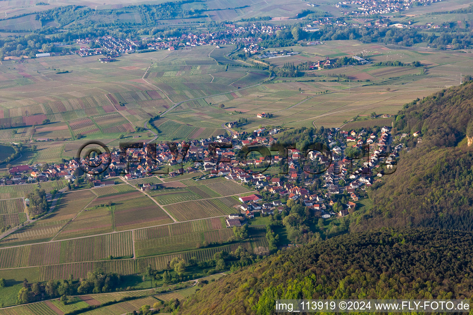 Drone image of Frankweiler in the state Rhineland-Palatinate, Germany