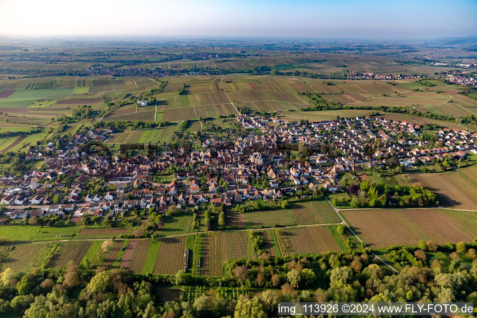 Oblique view of District Arzheim in Landau in der Pfalz in the state Rhineland-Palatinate, Germany