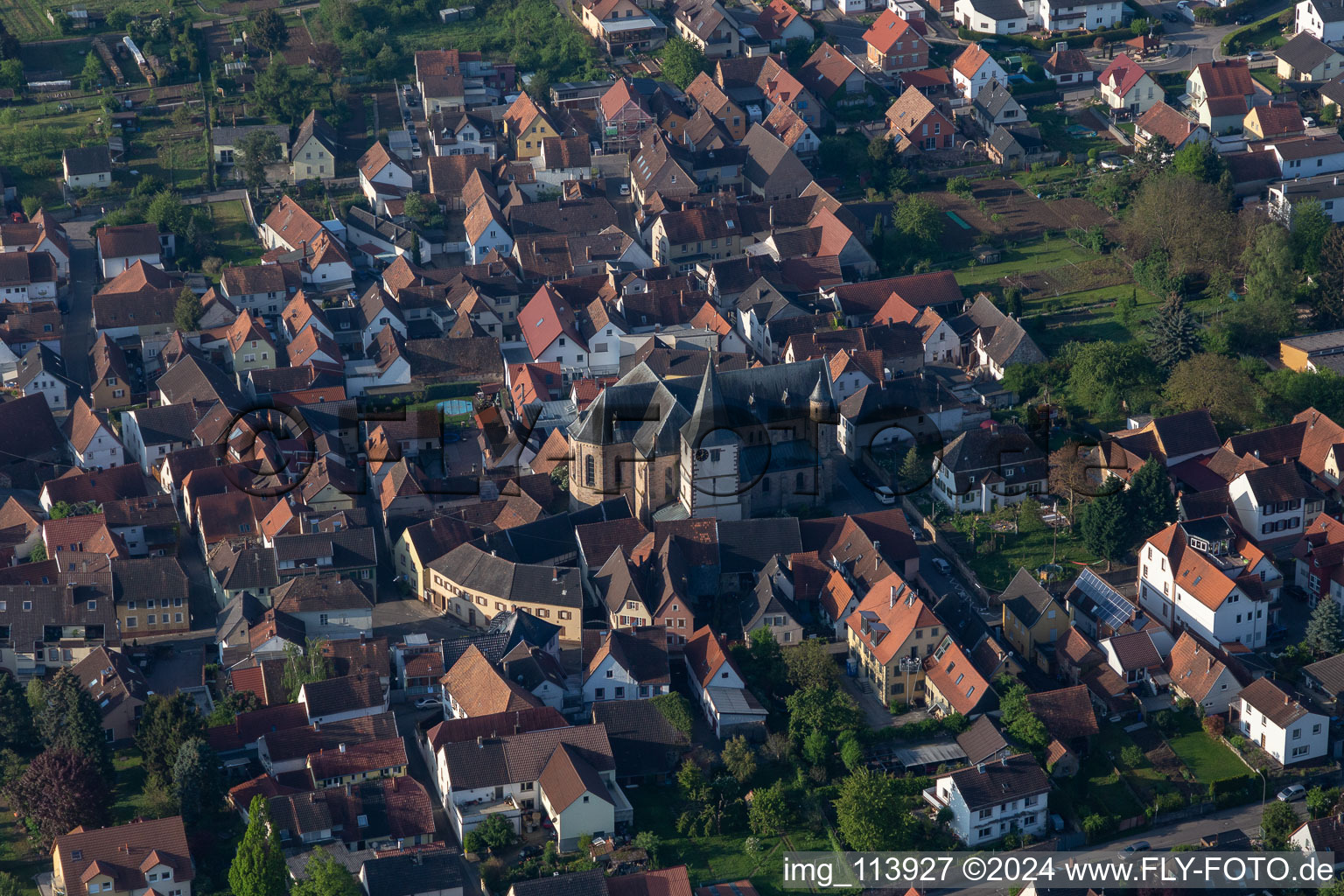 District Arzheim in Landau in der Pfalz in the state Rhineland-Palatinate, Germany from above