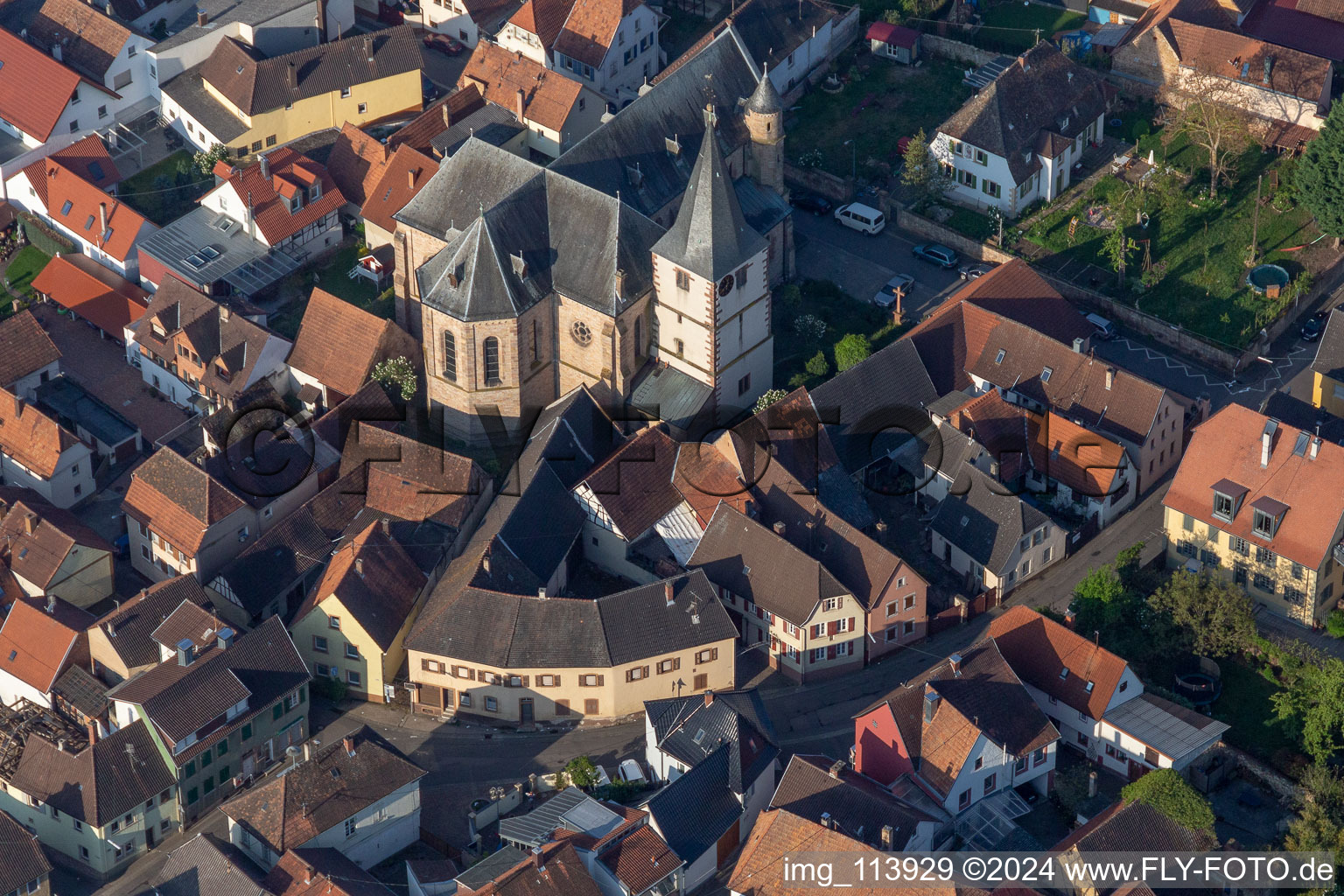 District Arzheim in Landau in der Pfalz in the state Rhineland-Palatinate, Germany seen from above