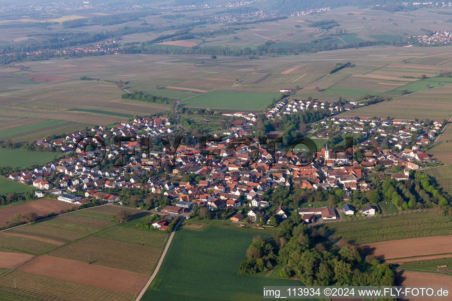 District Mörzheim in Landau in der Pfalz in the state Rhineland-Palatinate, Germany viewn from the air