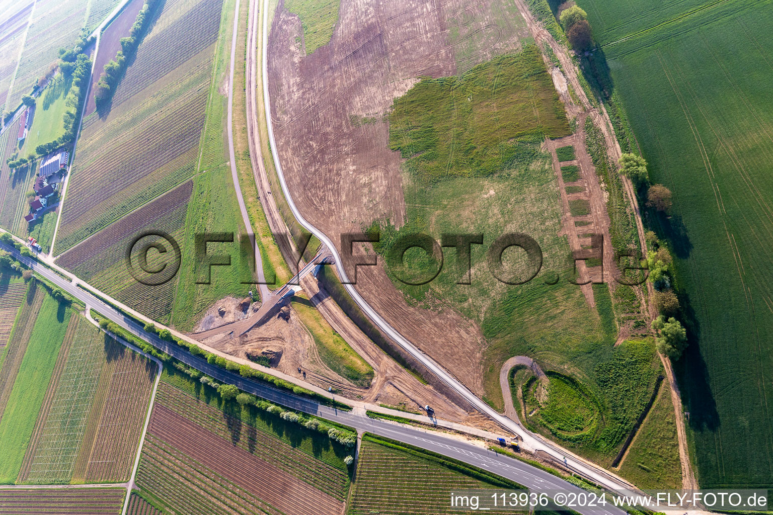 Bypass construction site in Impflingen in the state Rhineland-Palatinate, Germany