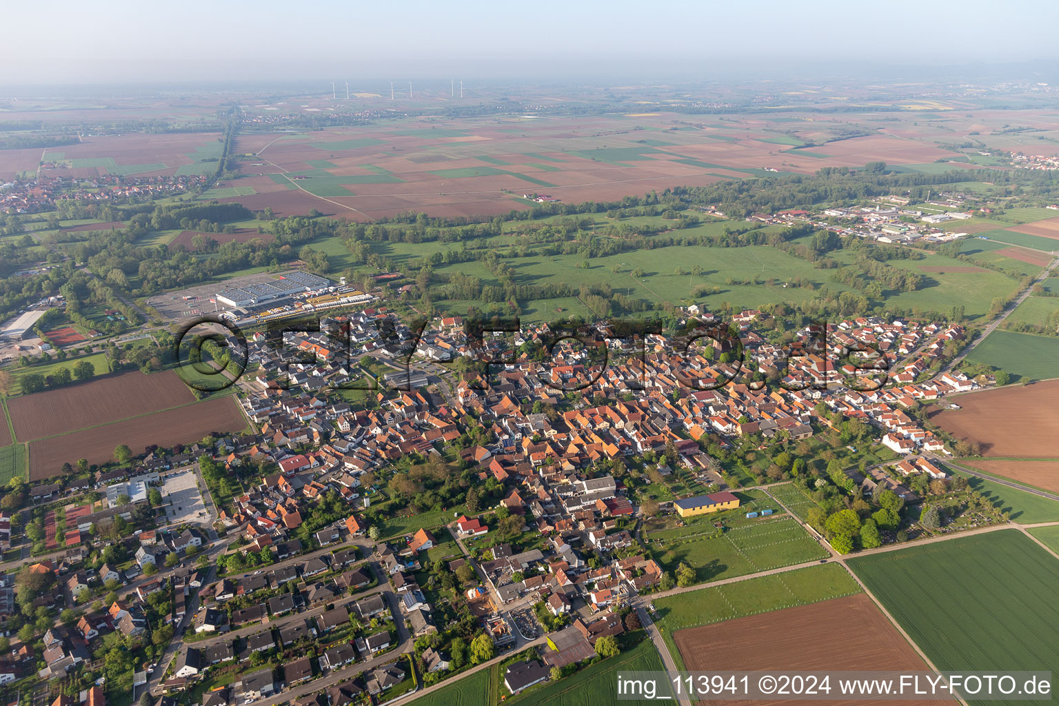 Rohrbach in the state Rhineland-Palatinate, Germany from the drone perspective