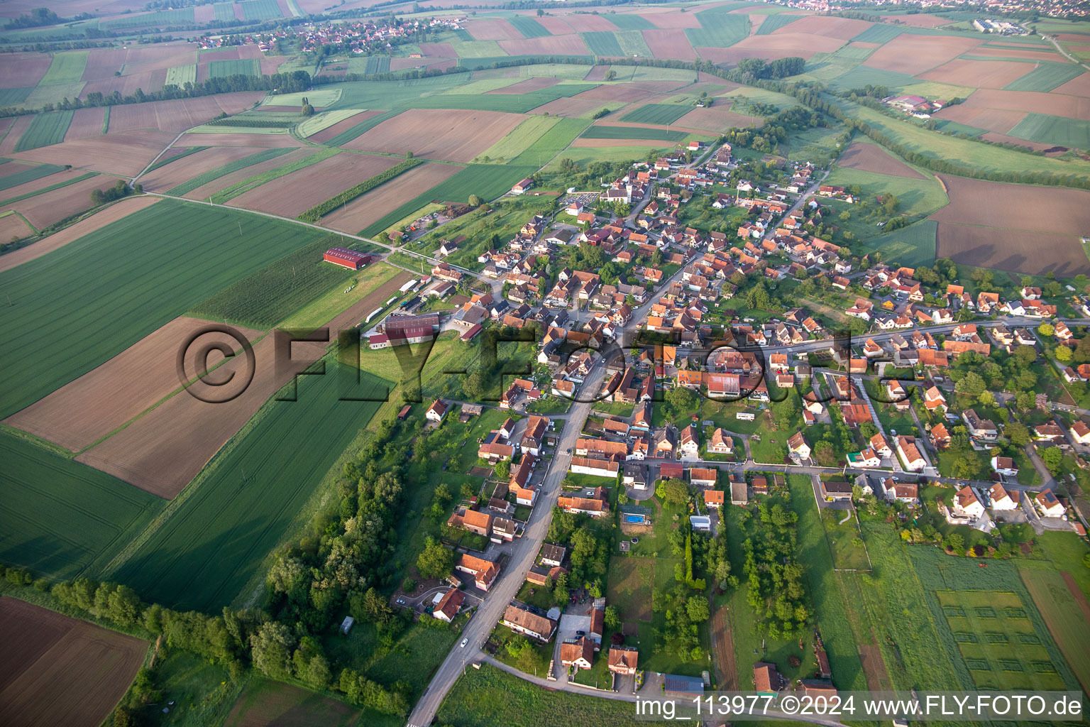 Schœnenbourg in the state Bas-Rhin, France from above