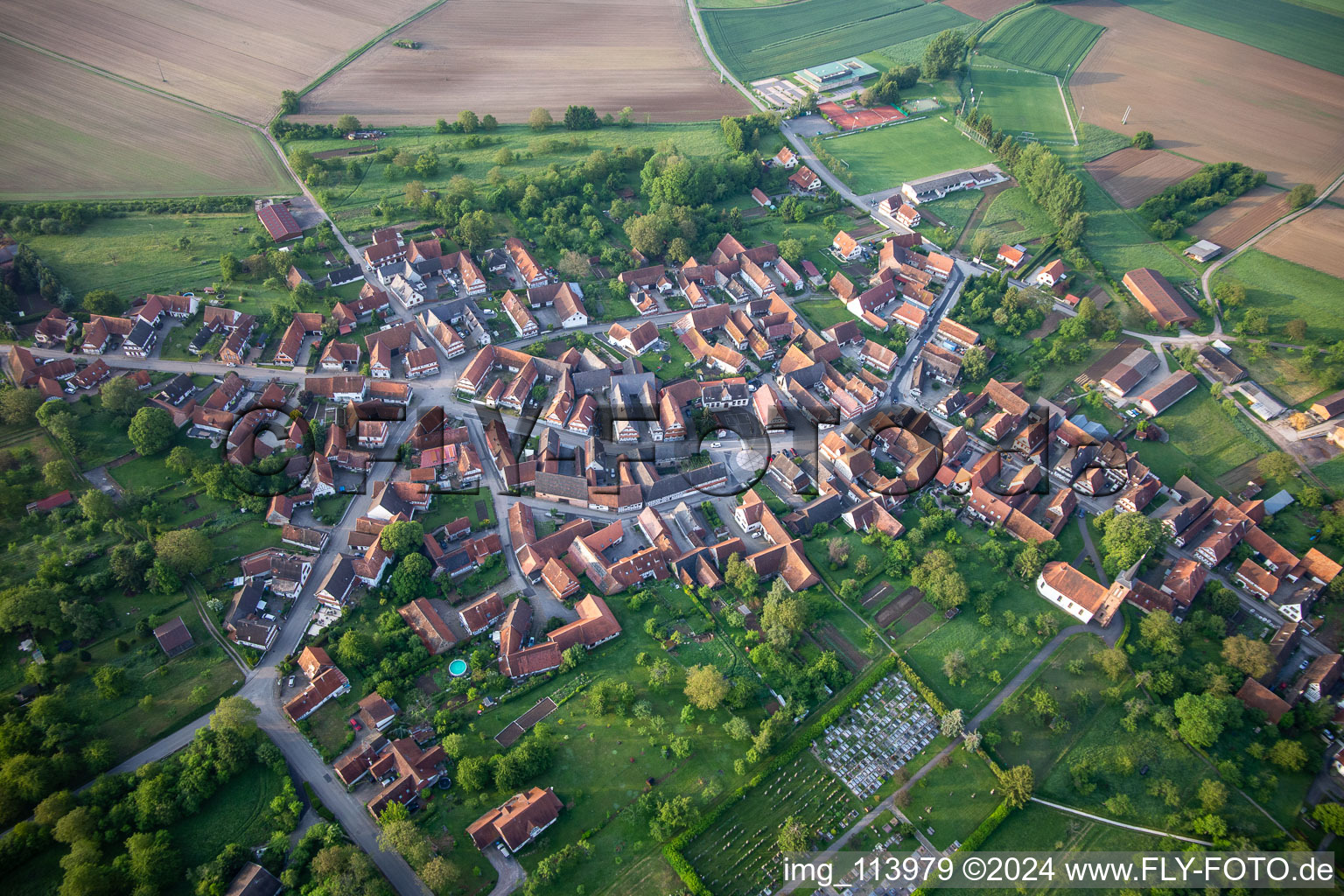 Village view in Hunspach in the state Bas-Rhin, France