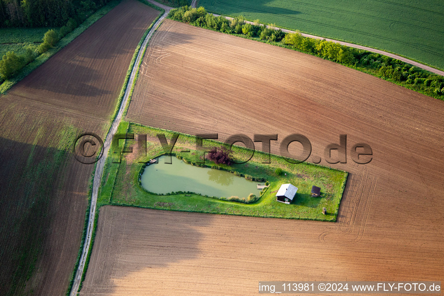 Seebach in the state Bas-Rhin, France from a drone