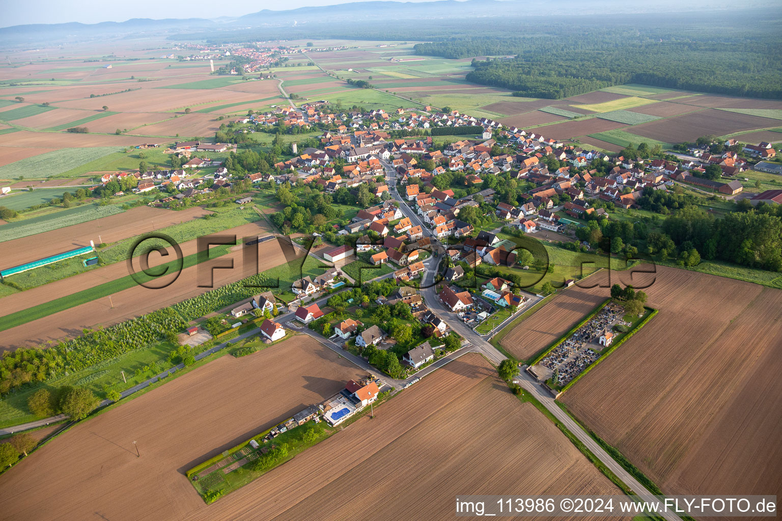 Aerial photograpy of Salmbach in the state Bas-Rhin, France