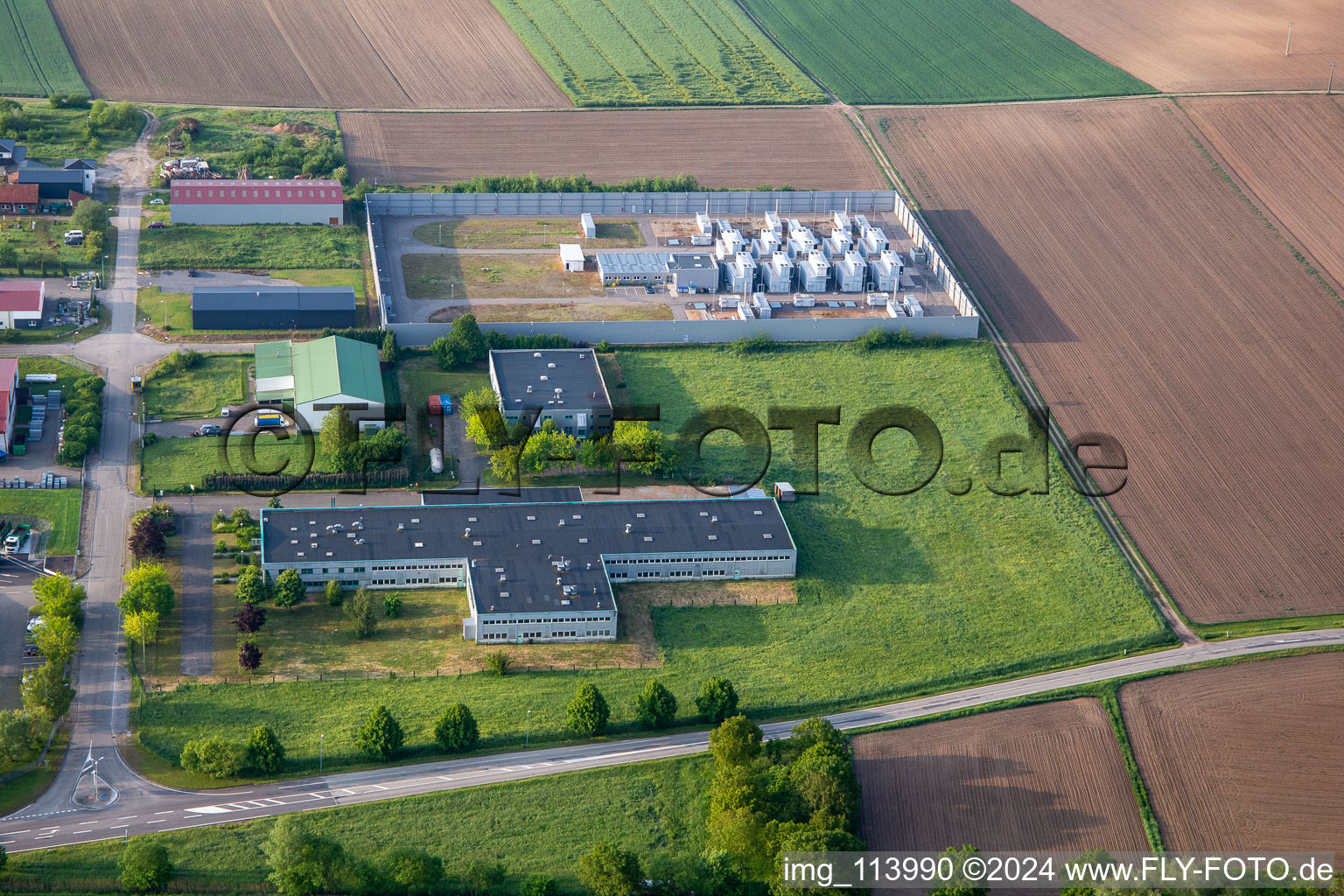 Niederlauterbach in the state Bas-Rhin, France from above