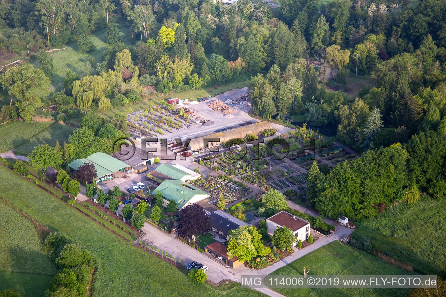 Bienwald tree nursery / Greentec in Berg in the state Rhineland-Palatinate, Germany from above