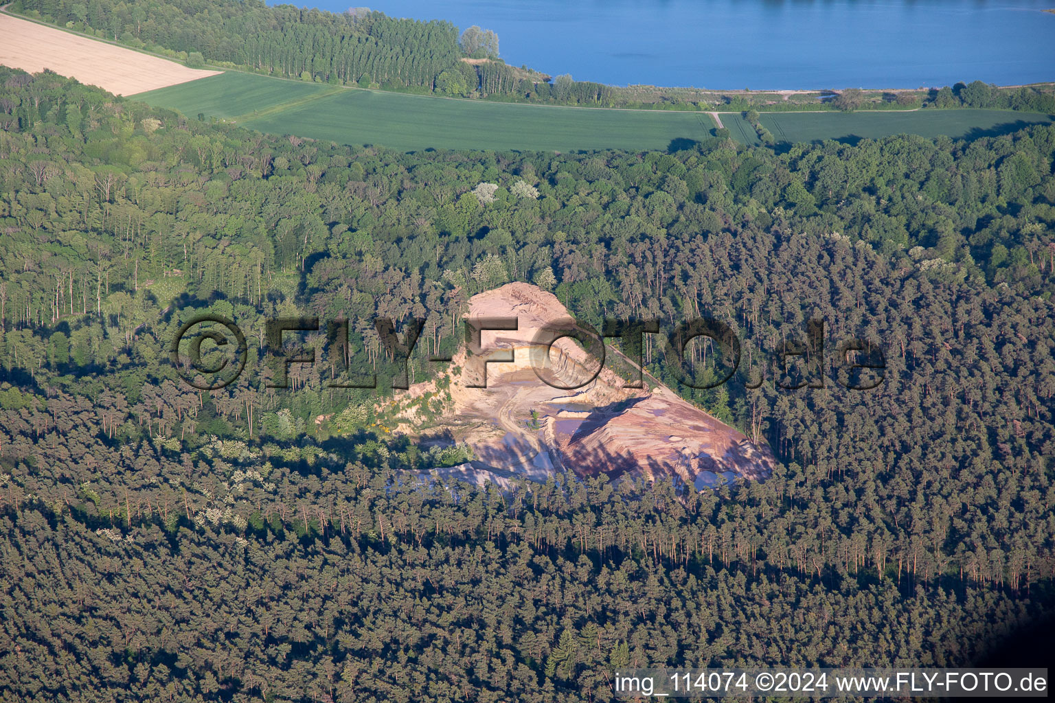 Wörth am Rhein in the state Rhineland-Palatinate, Germany from above