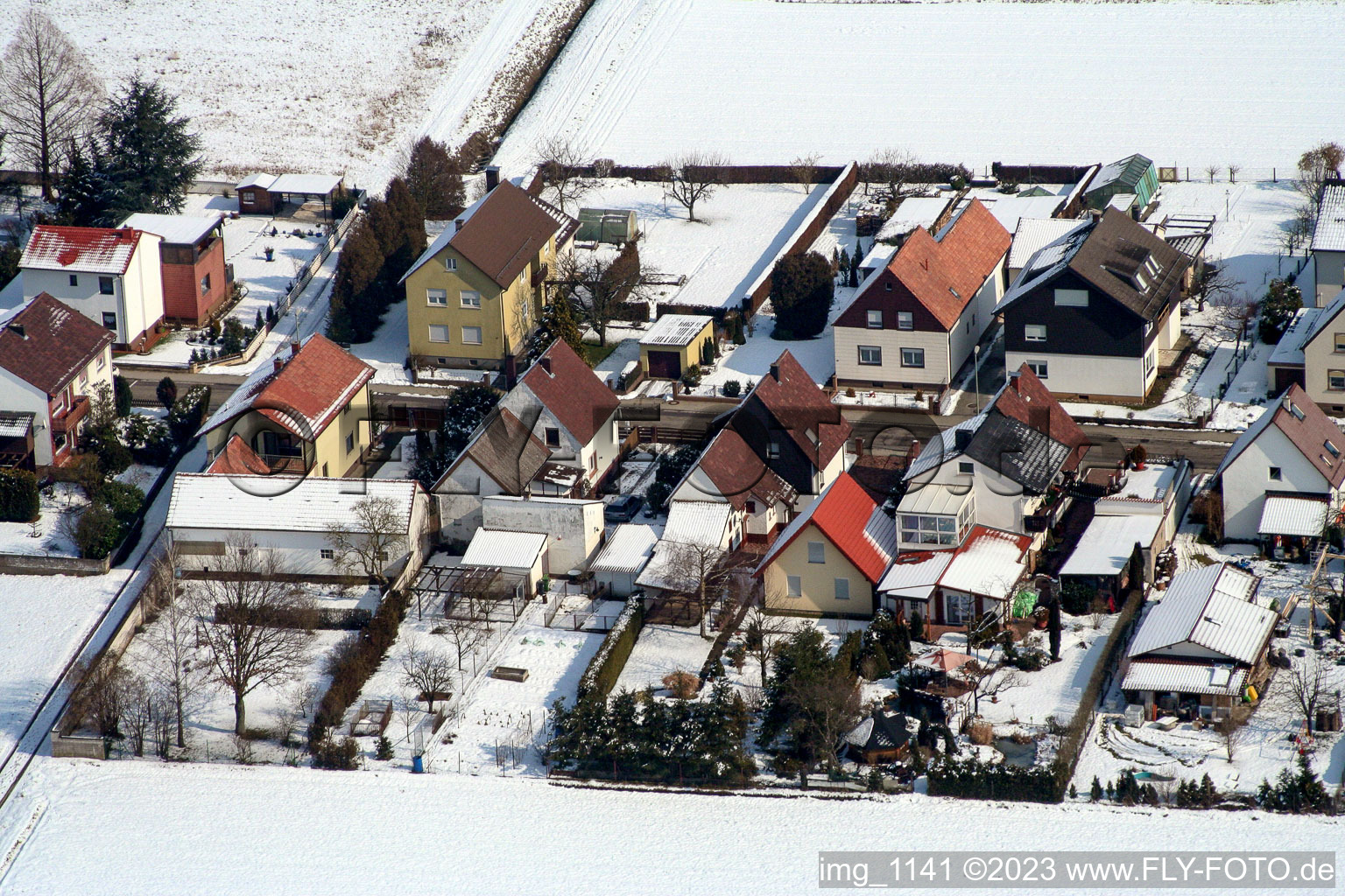 Aerial view of S in Freckenfeld in the state Rhineland-Palatinate, Germany