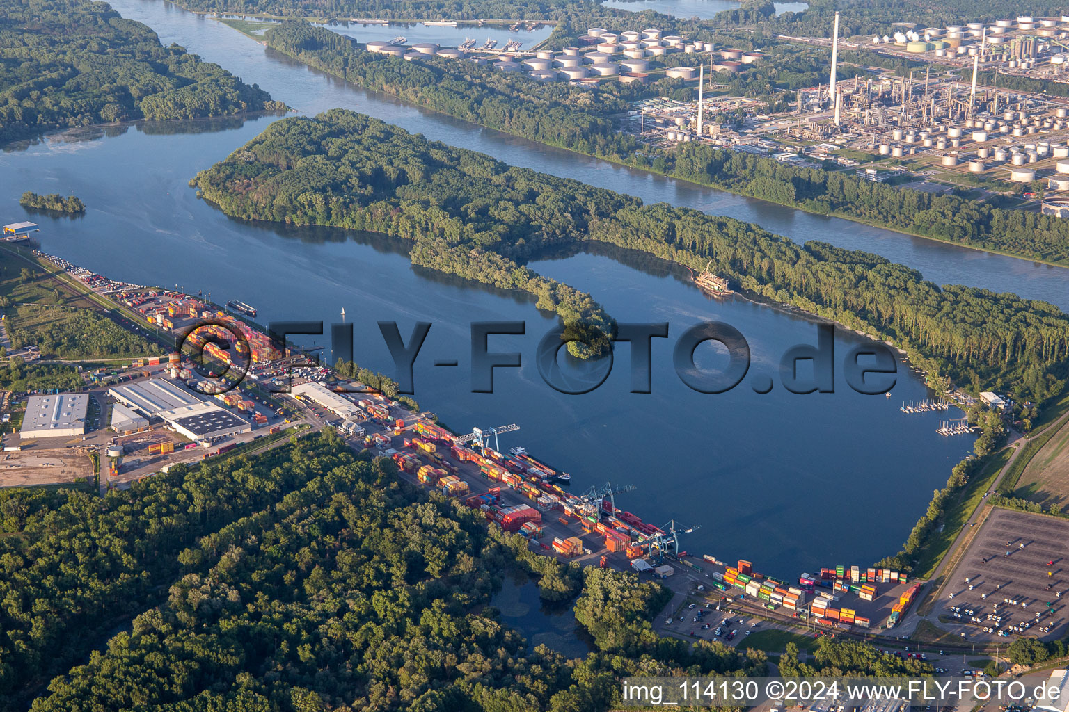 Container port in Wörth am Rhein in the state Rhineland-Palatinate, Germany