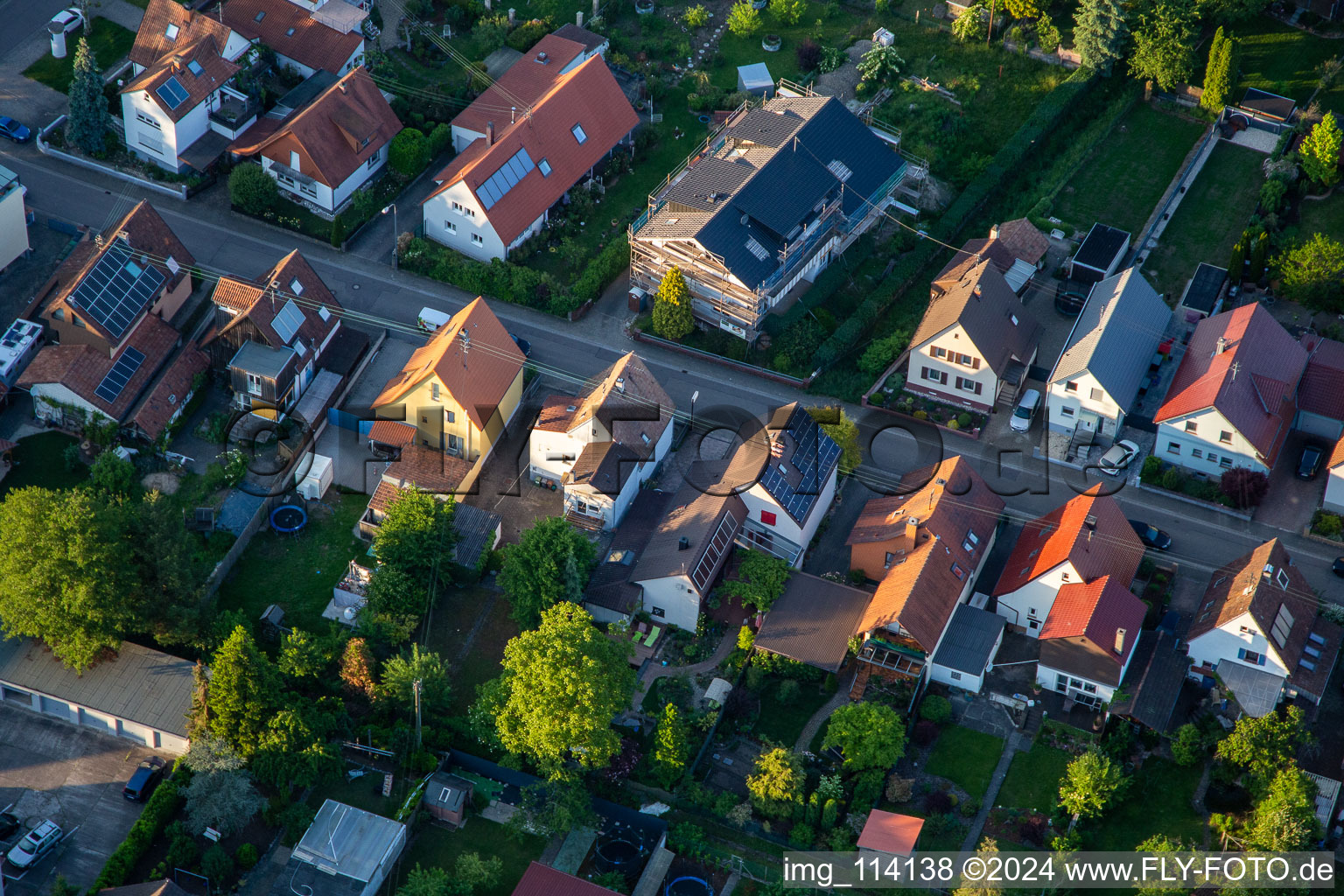 Kandel in the state Rhineland-Palatinate, Germany from the plane