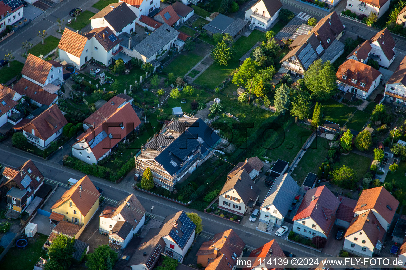 Bird's eye view of Kandel in the state Rhineland-Palatinate, Germany