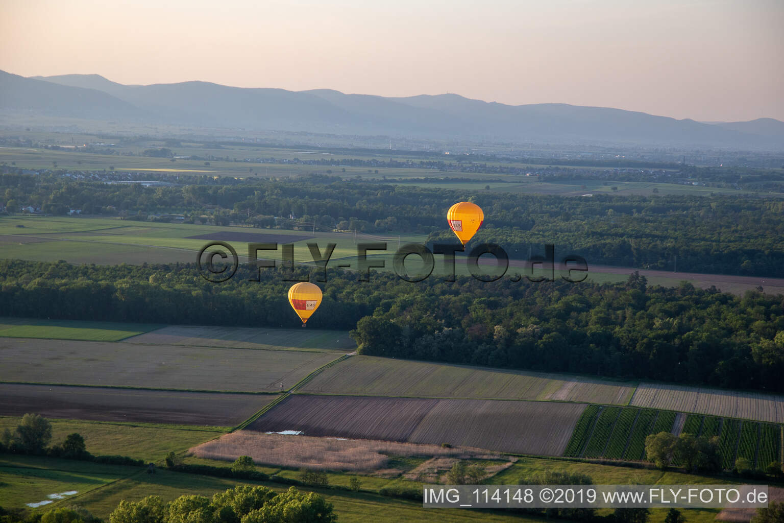 Pfalzgas twin balloons in Kandel in the state Rhineland-Palatinate, Germany