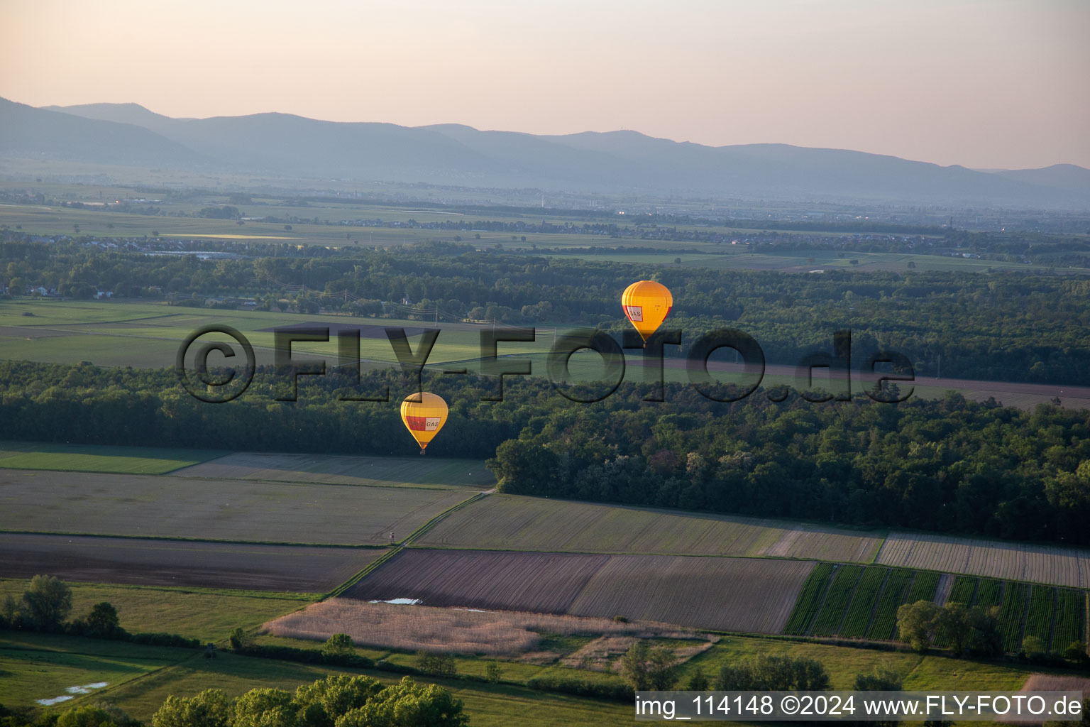 Pfalzgas twin balloons in Kandel in the state Rhineland-Palatinate, Germany