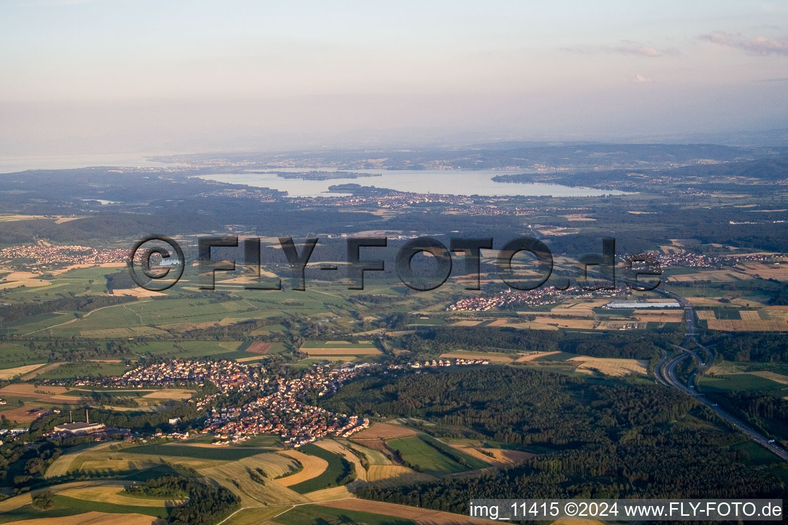 From the northwest in Volkertshausen in the state Baden-Wuerttemberg, Germany